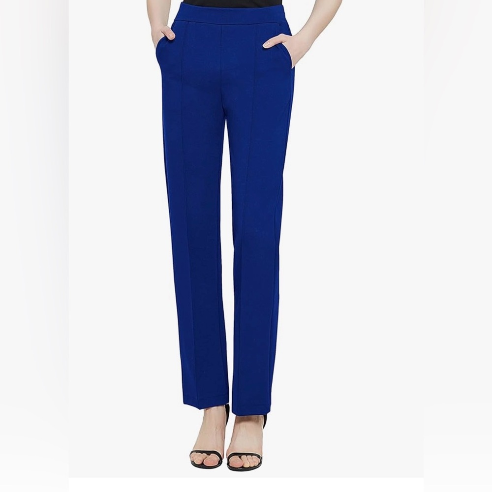 Elegant Blue Women's Straight Leg Pants